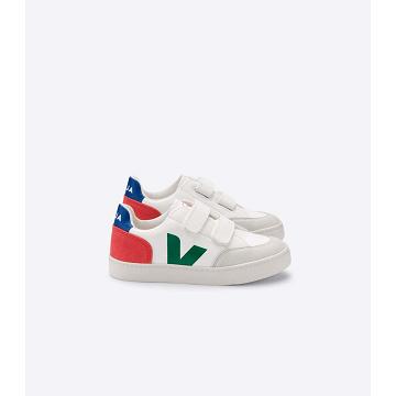 Obuwie Veja V-12 LEATHER Dziecięce White/Green | VEJA679-PL