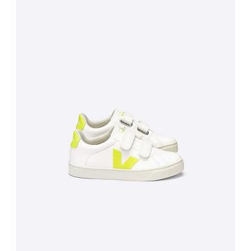 Sneakersy Veja ESPLAR CHROMEFREE Dziecięce White/Yellow | VEJA753-PL