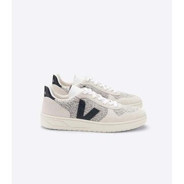 Sneakersy Veja V-10 FLANNEL Damskie White/Black | VEJA570-PL