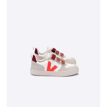 Sneakersy Veja V-10 X BONTON Dziecięce White/Orange | VEJA769-PL